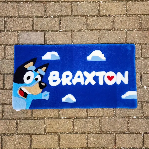 Bluey for Braxton, a hand-tufted rug by Made By Juice