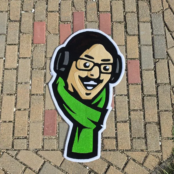 Bobby Poff portrait, a hand-tufted rug by Made By Juice