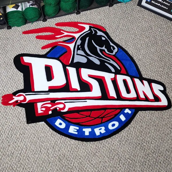 Detroit Pistons, a hand-tufted rug by Made By Juice