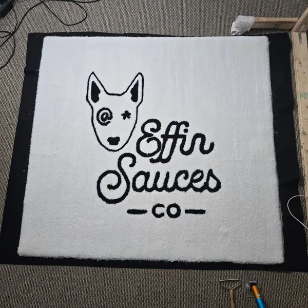 Effin Sauces, a hand-tufted rug by Made By Juice