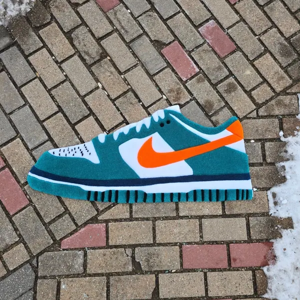 Nike Dunk Low "Miami Dolphins", a hand-tufted rug by Made By Juice