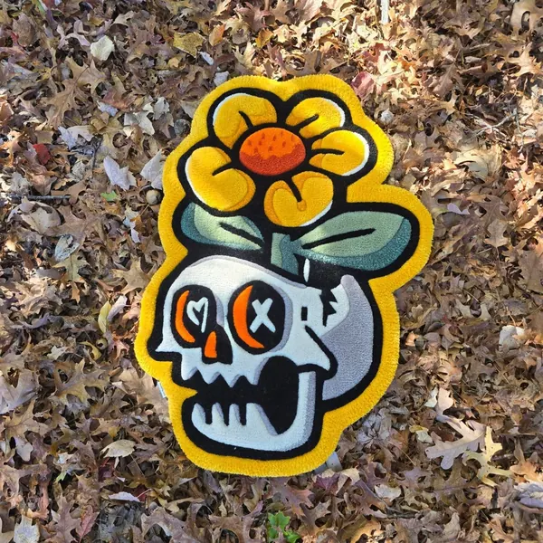 Skull and flower × Artcaka, a hand-tufted rug by Made By Juice