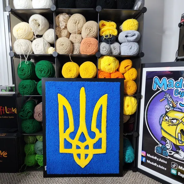 Ukrainian trident, a hand-tufted rug by Made By Juice